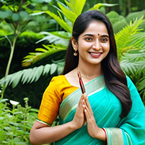 **

"A woman with radiant, healthy skin, smiling gently. She is fully clothed in a modest, traditional Bengali saree. The background is a lush, green garden with various herbs and flowers. Focus on the natural beauty of her skin, enhanced by Korean herbal (Hanbang) skincare.  Safe for work, appropriate content, fully clothed, professional, family-friendly, perfect anatomy, correct proportions, natural pose, well-formed hands, proper finger count, natural body proportions."

**