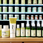 Home 11 한방 화장품으로 피부 진정하기 - **Hanbang Cosmetic Product Display:** A beautifully arranged display of Hanbang cosmetic products (c...