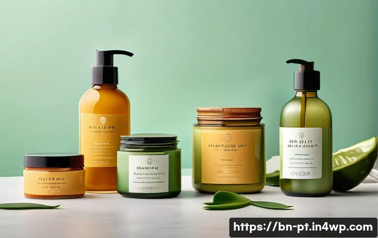 한방 화장품의 가격대별 소비자 선호도 - A serene, minimalist skincare product display featuring a variety of affordable and premium lightwei...